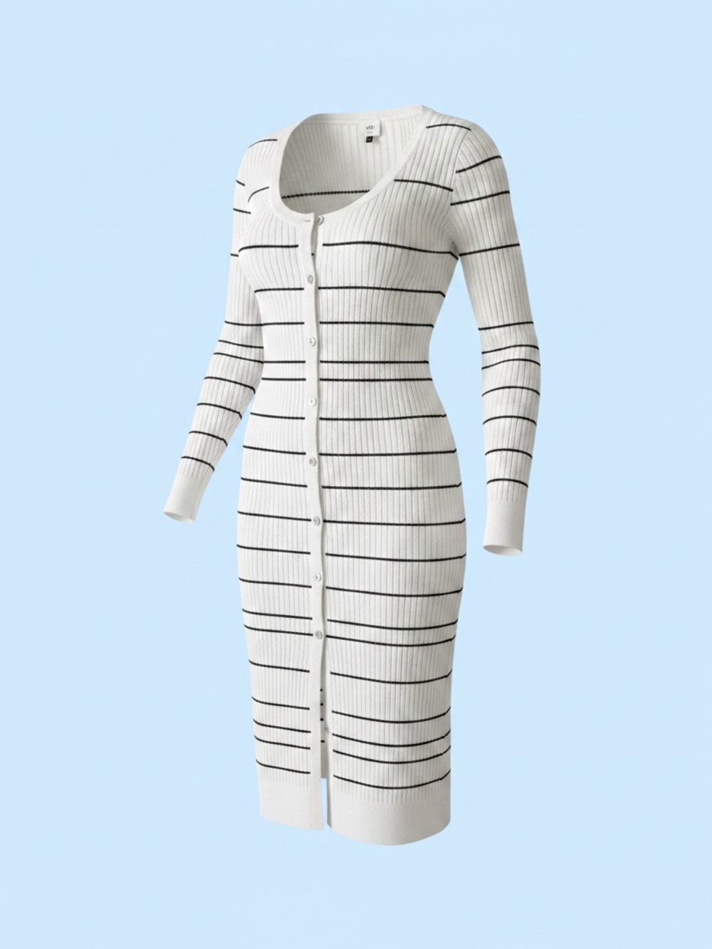 Cabi Style #5638 "Dashes Sweater," long, cotton-ribbed duster cardigan. Size M